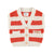 Knitted waistcoat | ecru & red stripes
