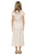 Long skirt w/ front pockets | light pink w/ flowers allover