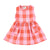 Short dress w/ back opening | lilac & red checkered