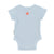 Baby short sleeve body | light blue w/ "beach club" print
