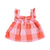 Sleeveless blouse | lilac & red checkered