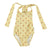 Swimsuit w/ back bow | light yellow w/ flowers allover